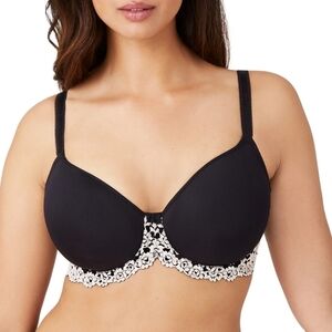 Wacoal Embrace Lace Black Underwire T-Shirt Bra Lingerie Size 36D 853191 Sexy